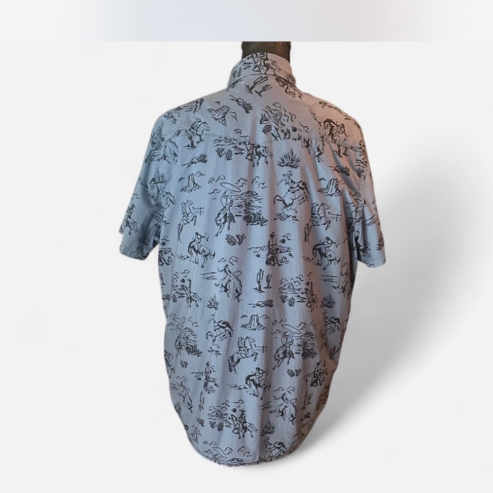 Pendleton Light Blue Graphic Button Down Shirt - image 3